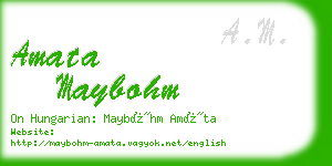 amata maybohm business card